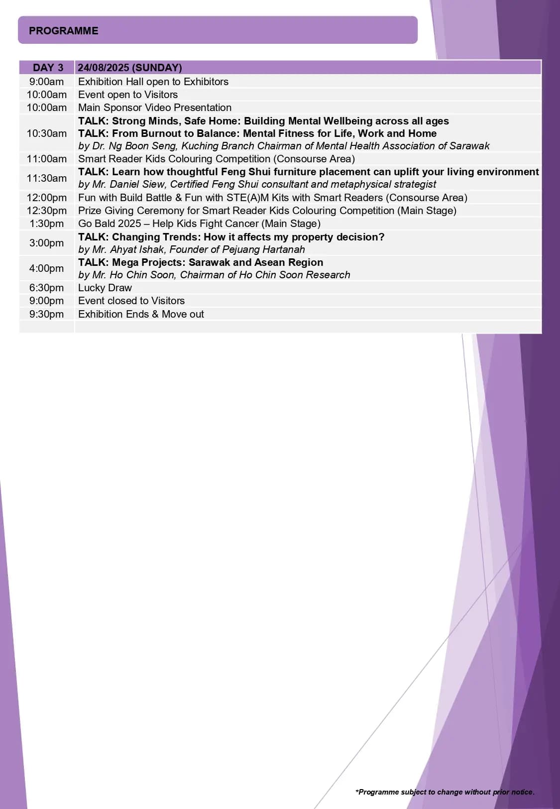 Programme List 2